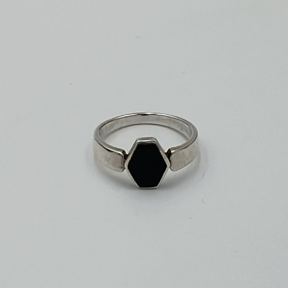 Sterling Silver Onyx Ring Size